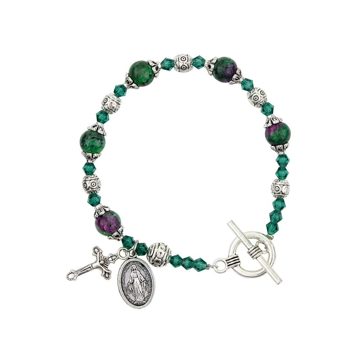 Christian Brands Bracelet, 7" L, Emerald