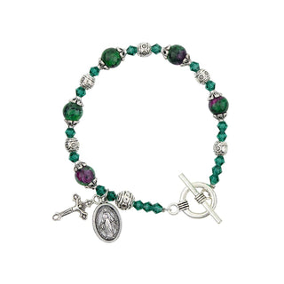 Christian Brands Bracelet, 7" L, Emerald