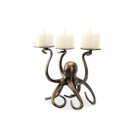 SPI Candle Holder, 10.5 inches x 10.5 inches x 9 inches, Weathered Brass