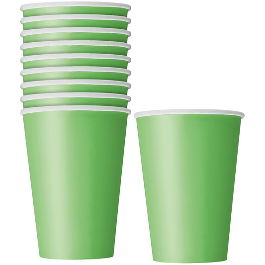 Unique Industries 12oz Lime Green Paper Cups, 10ct