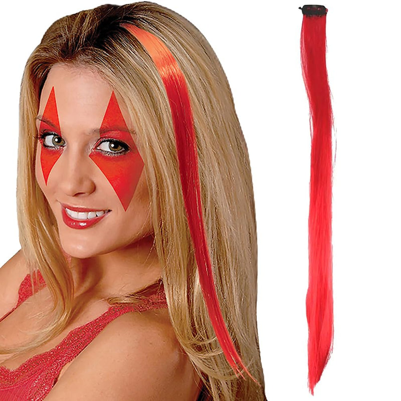 Red Hair Extension - 15" (1 Count) - Stunning Synthetic Fiber Headwear - Perfect For Any Occasion