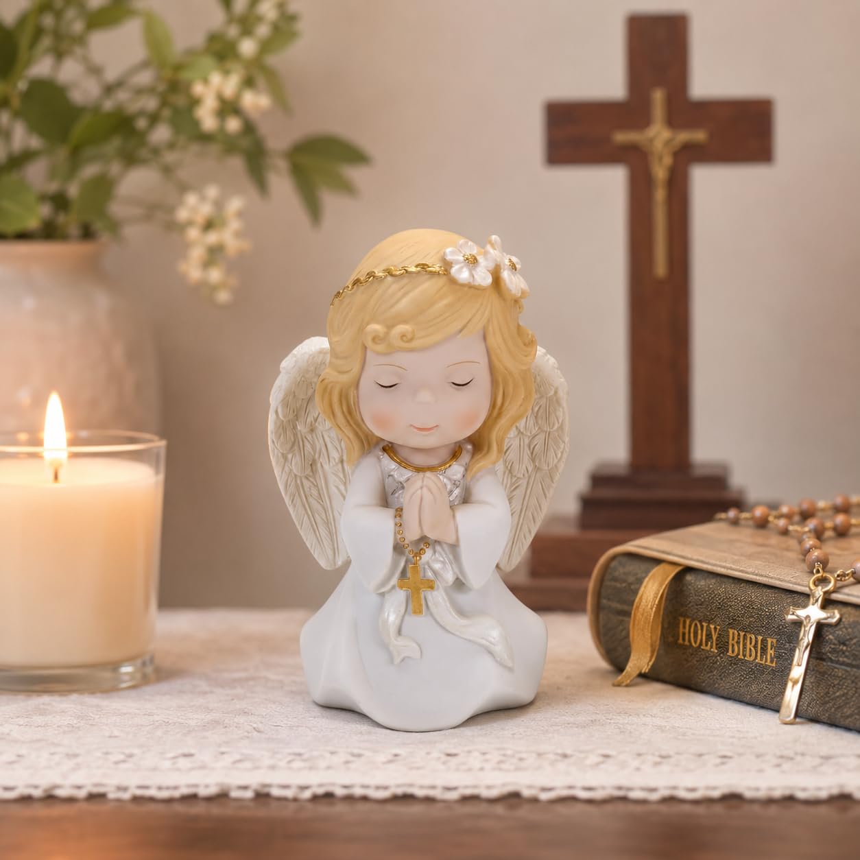 Comfy Hour 5 Inch First Communion Praying Angel Figurine, Keepsake