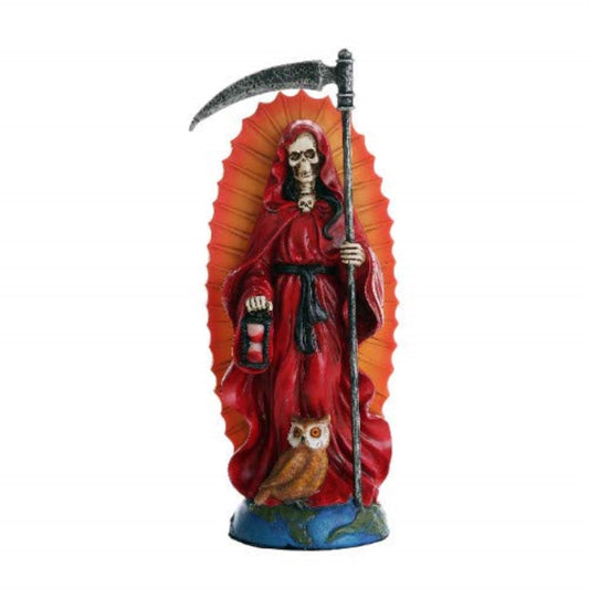 Pacific Trading Giftware Santa Muerte Saint of Holy Death Standing Religious Statue 7.25 Inch (Red) Love Passion Relationship Santisima Muerte Sculpture
