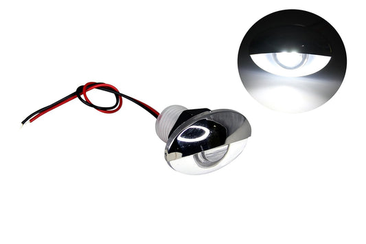 Pactrade Marine Auto RV Trailer Stainless Steel 316 LED Courtesy Accent Bezel Down Clear Lens Light (White)