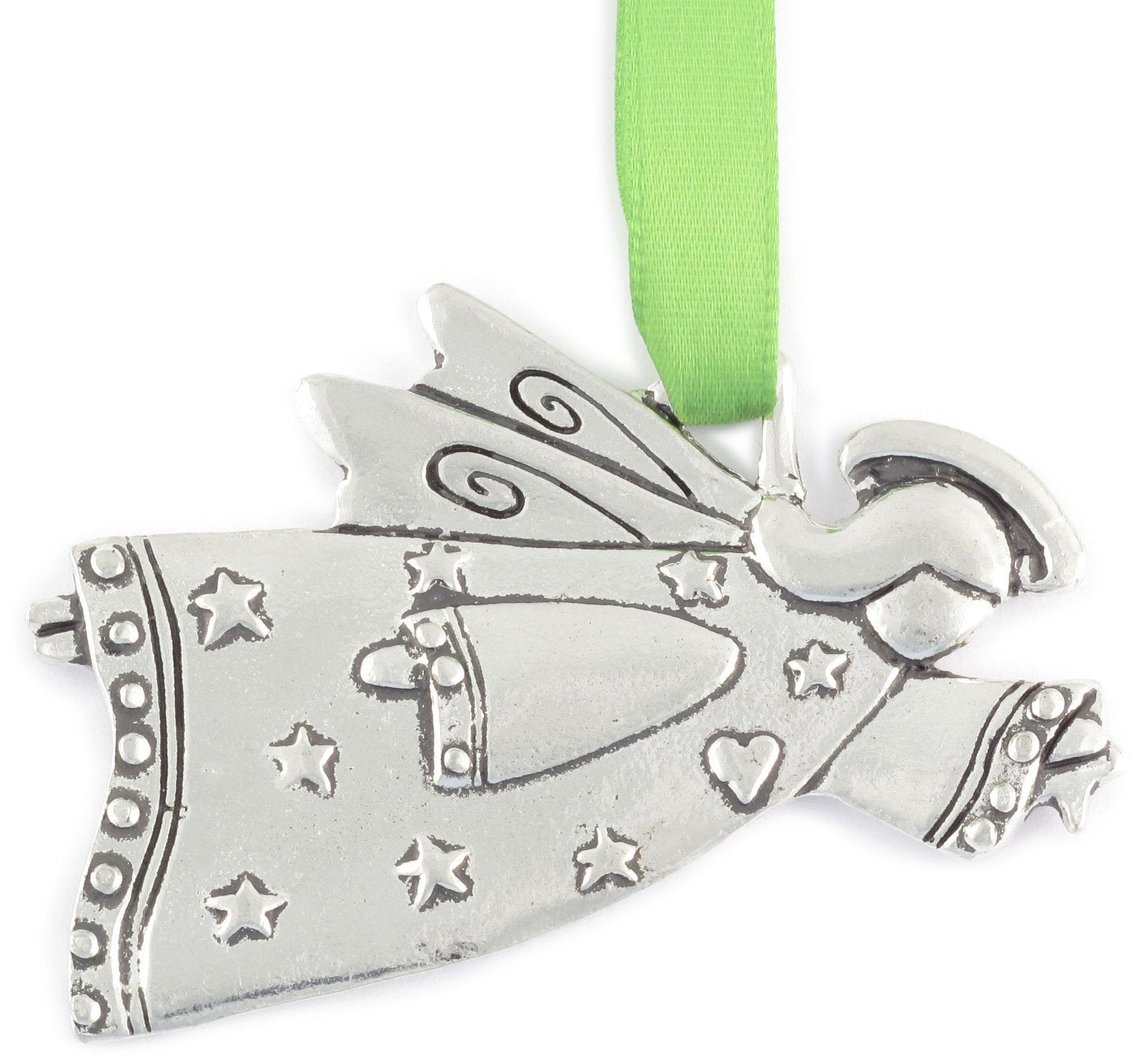 Basic Spirit Angel Flying 2-1/2-Inch Pewter Ornament