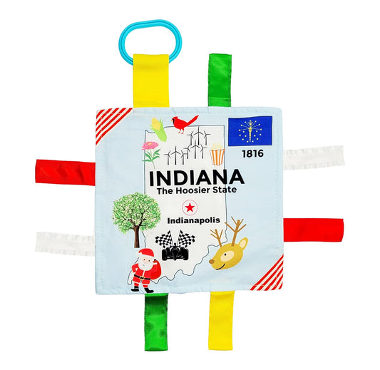 Baby Jack Indiana Indy Baby Tag Crinkle Me Stroller Toy Lovey for Tummy Time, Sensory Play, Traveling and Photography