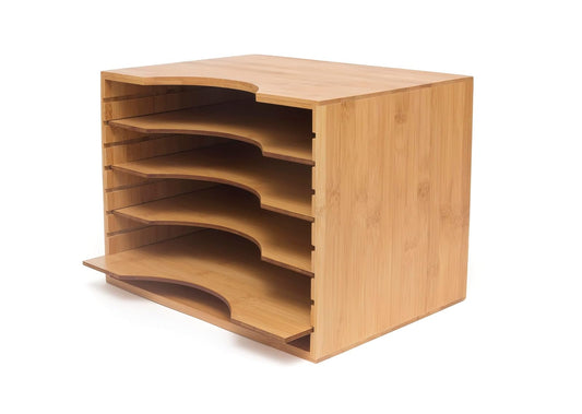 Lipper International Wood File Organizer with Adjustable Dividers