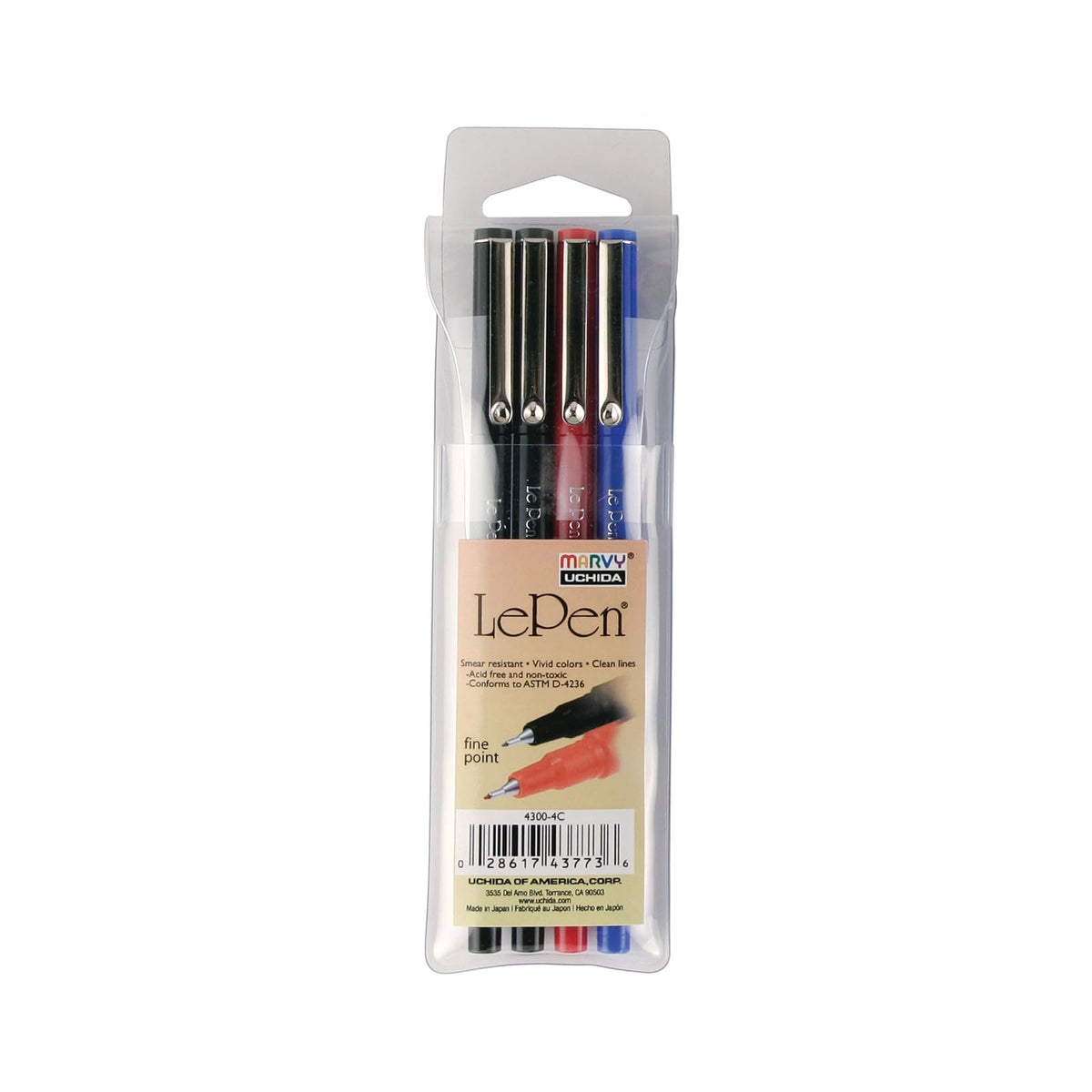 Marvy Uchida Writing Instrument, 1 Count (Pack of 1), Black, Red, Blue
