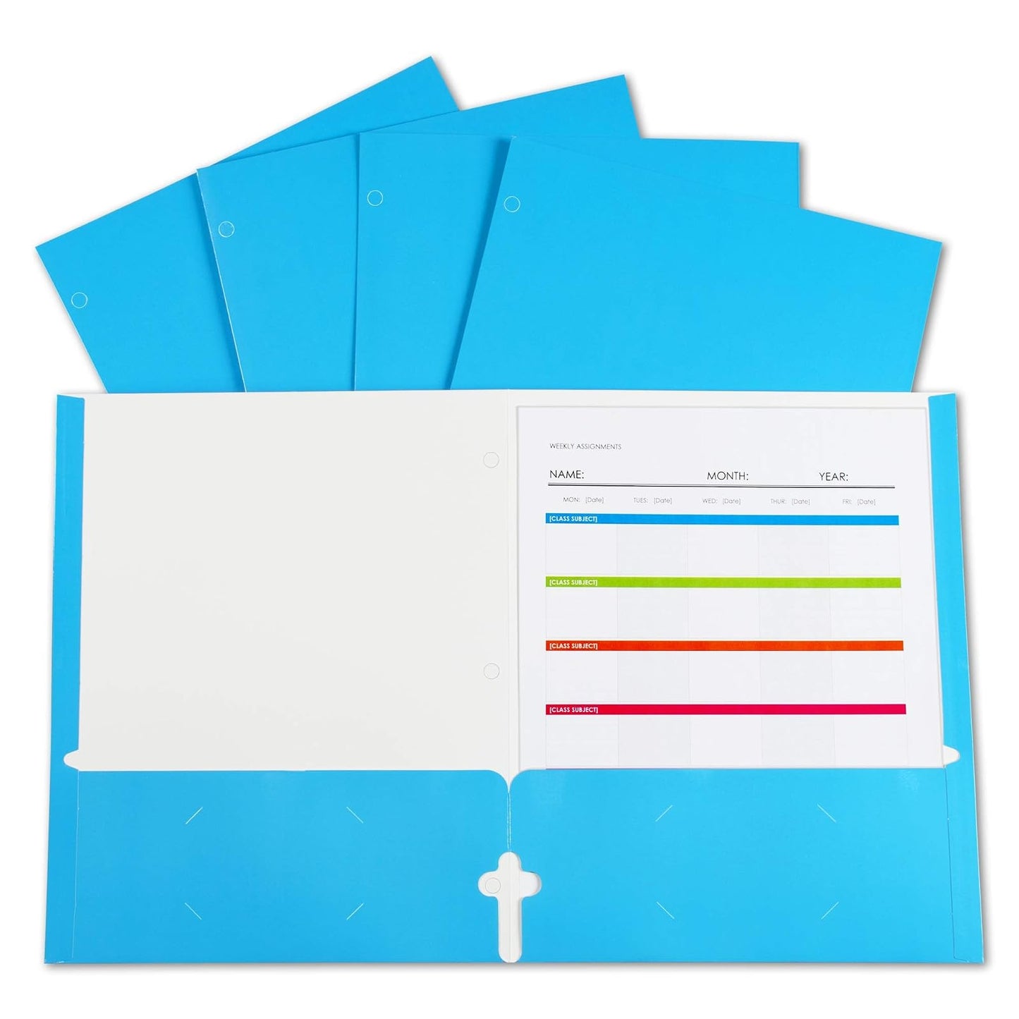C-Line Products CLI06315 2 Pocket Laminatd Paper Portfolios, Blue - Box of 25
