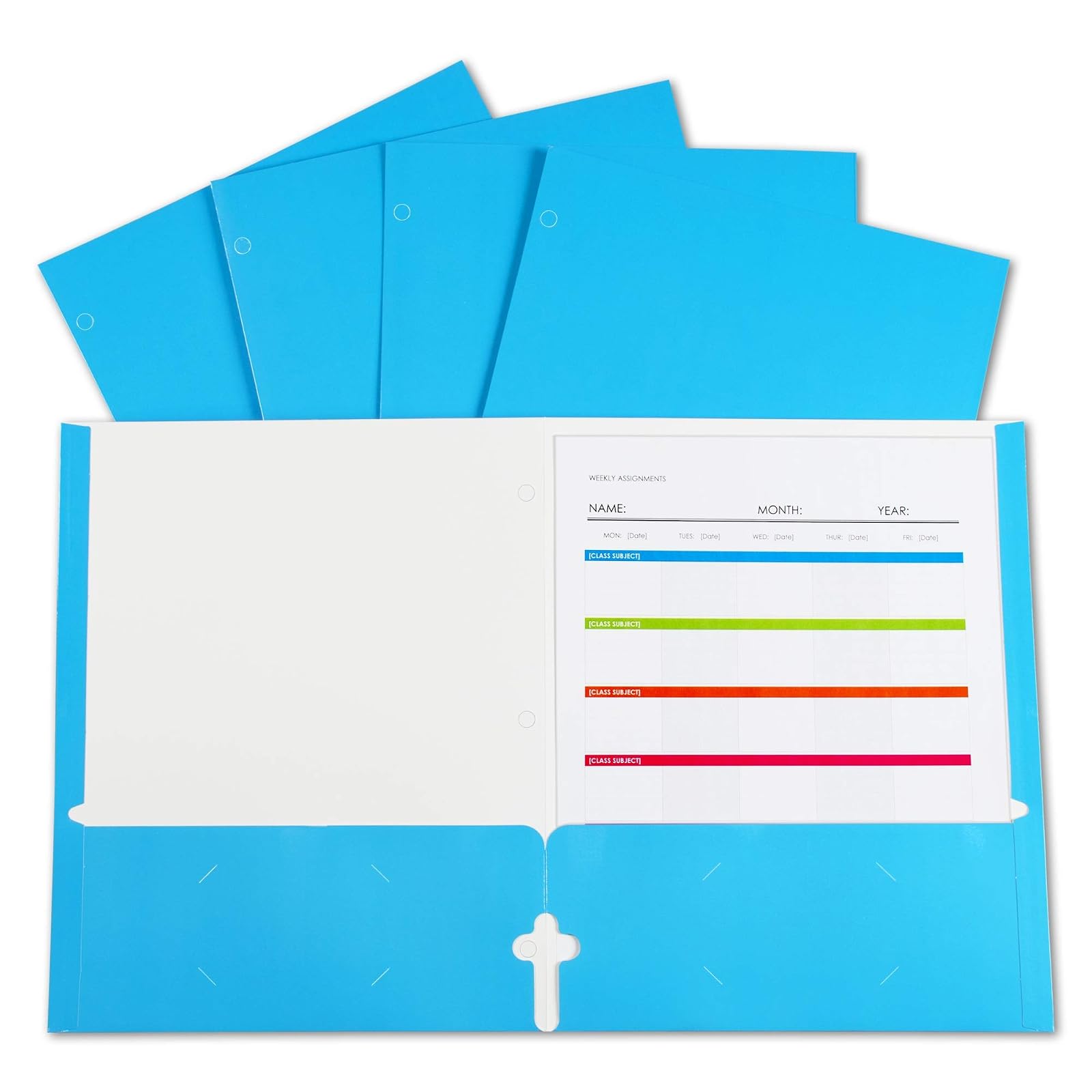 C-Line Products CLI06315 2 Pocket Laminatd Paper Portfolios, Blue - Box of 25