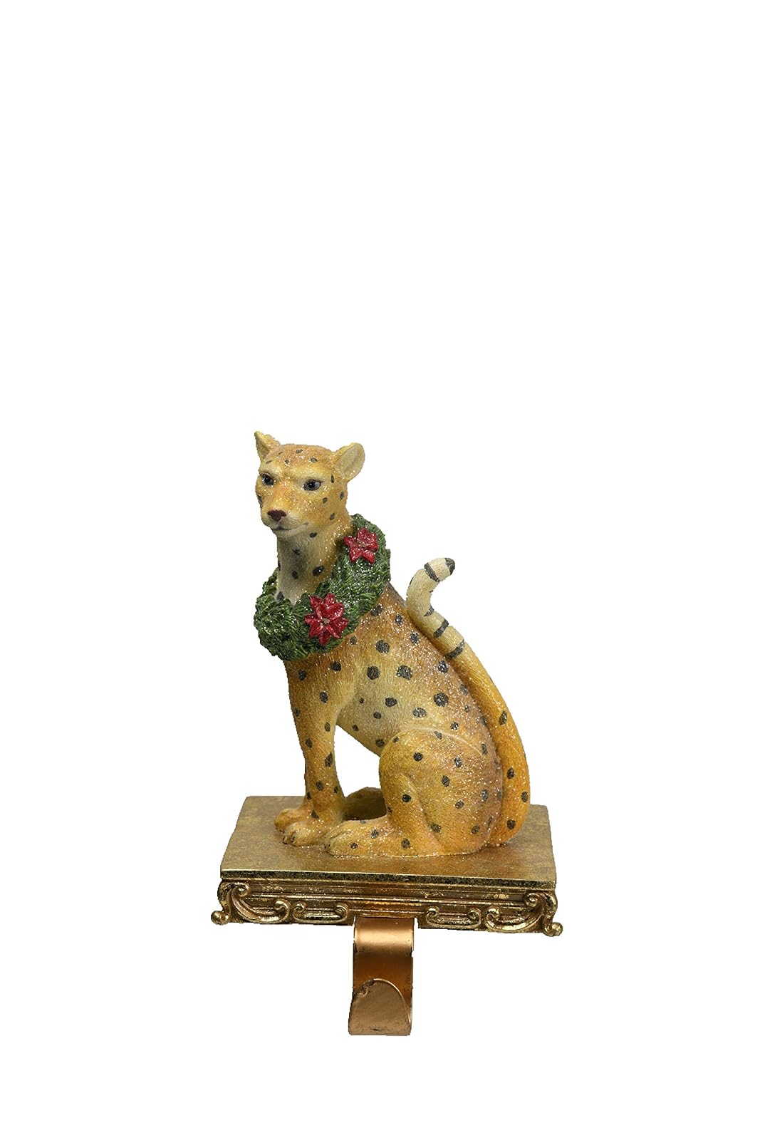 Comfy Hour Winter Holiday Home Collection Resin Cheetah Stocking Hanger with Metal Hook