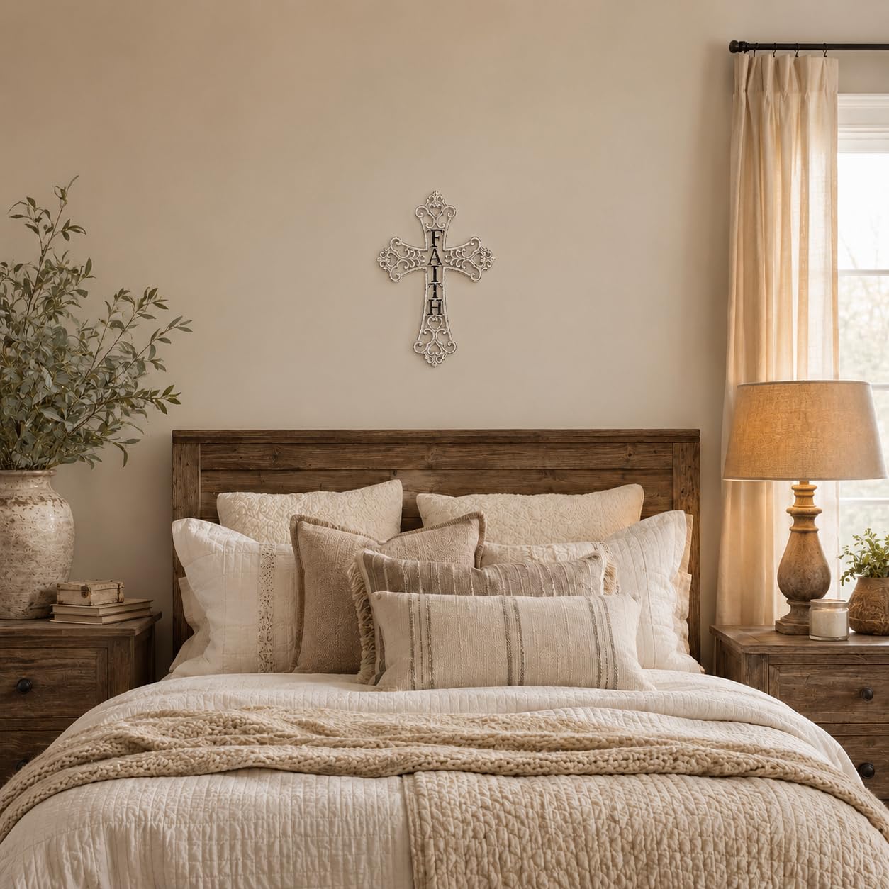 Comfy Hour 13.8 Inch White Cross for Wall, Faith Cross Wall Decor