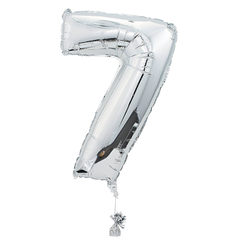 Fun Express -"7" Shaped Mylar Balloon for Birthday - Party Decor - Balloons - Mylar Balloons - Birthday - 1 Piece