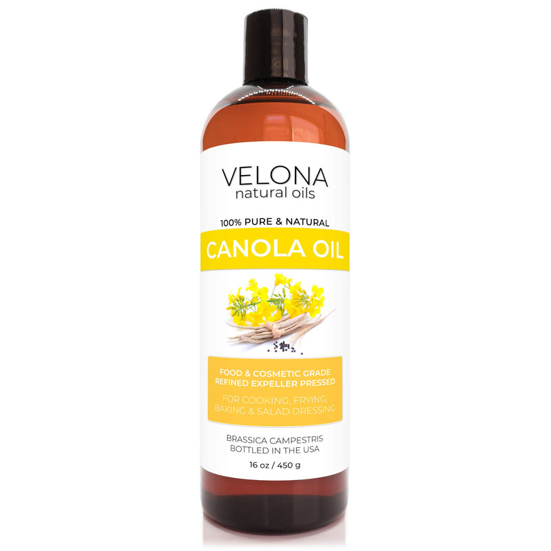 velona Canola Seed Oil 16 oz | 100% Pure and Natural Carrier Oil | Refined, Expeller pressed | Cooking, Dressing, Skin, Face, Body, Hair Care | Use Today - Enjoy Results