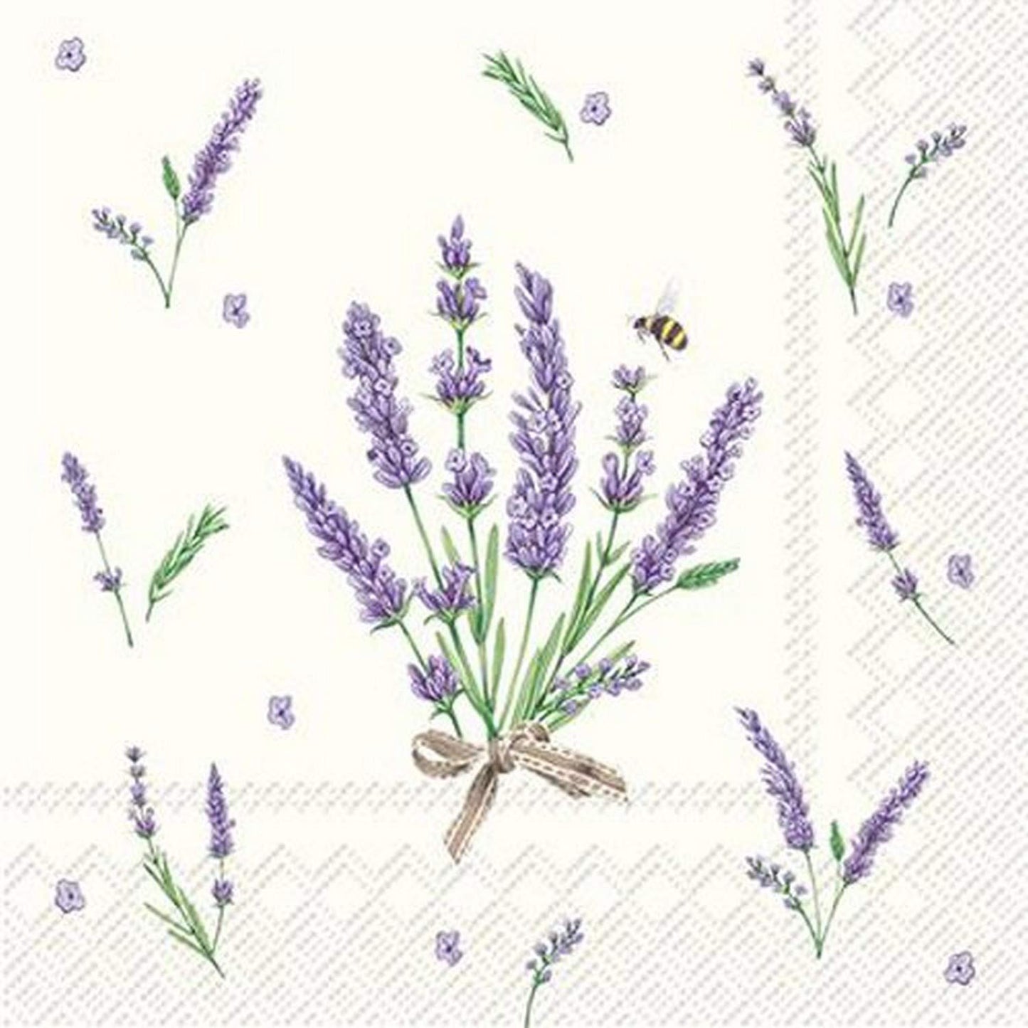 Boston International Celebrate the Home Floral 3-Ply Paper Cocktail Napkins, Bouquet of Lavender, 20 Count