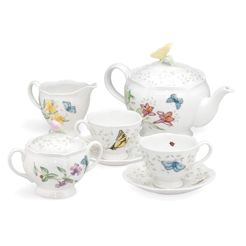 Lenox Butterfly Meadow 8-Piece Tea Set, Service for 2, White - 6386635