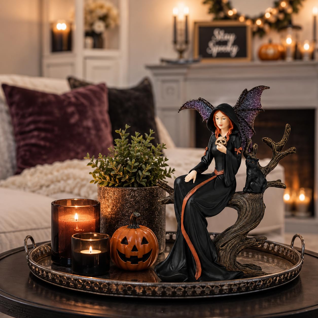 Comfy Hour 7.5 Inch Witch Figurine, Dark Fairy Statue