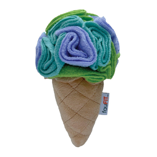 foufouBRAND Small Superhero Hide 'n Seek Ice Cream Snuffle Pet Toy, 7-inch Height, Pet Accessories