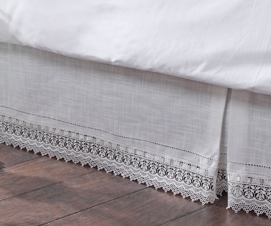 Belle Maison Stylemaster Renaissance Home Fashion Sophia Dust Ruffle/Bed Skirt, Twin, Ivory