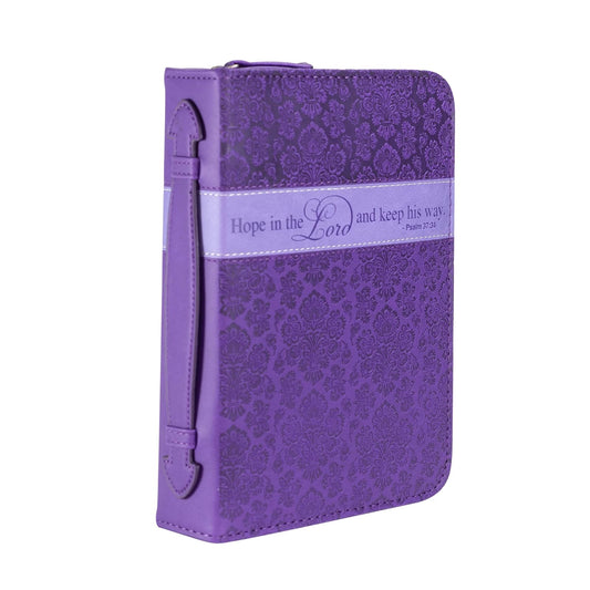 Divinity Hope in The Lord and Keep His Way Floral Purple X-Large Faux Leather Bible Cover