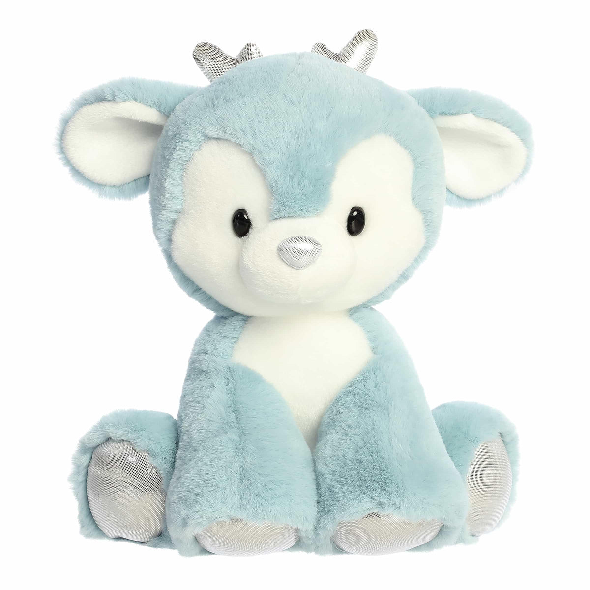 Aurora® Festive Holiday Dashing Reindeer™ Stuffed Animal - Seasonal Characters for Holiday Décor - Perfect Stocking Stuffers for Kids and Collectors - Winter Blue 10 Inches