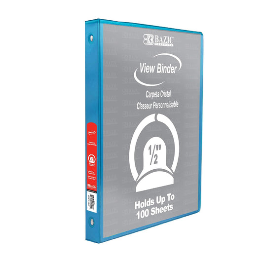 BAZIC √Å√∏¬™ 3-Ring View Binder with 2-Pockets, Cyan