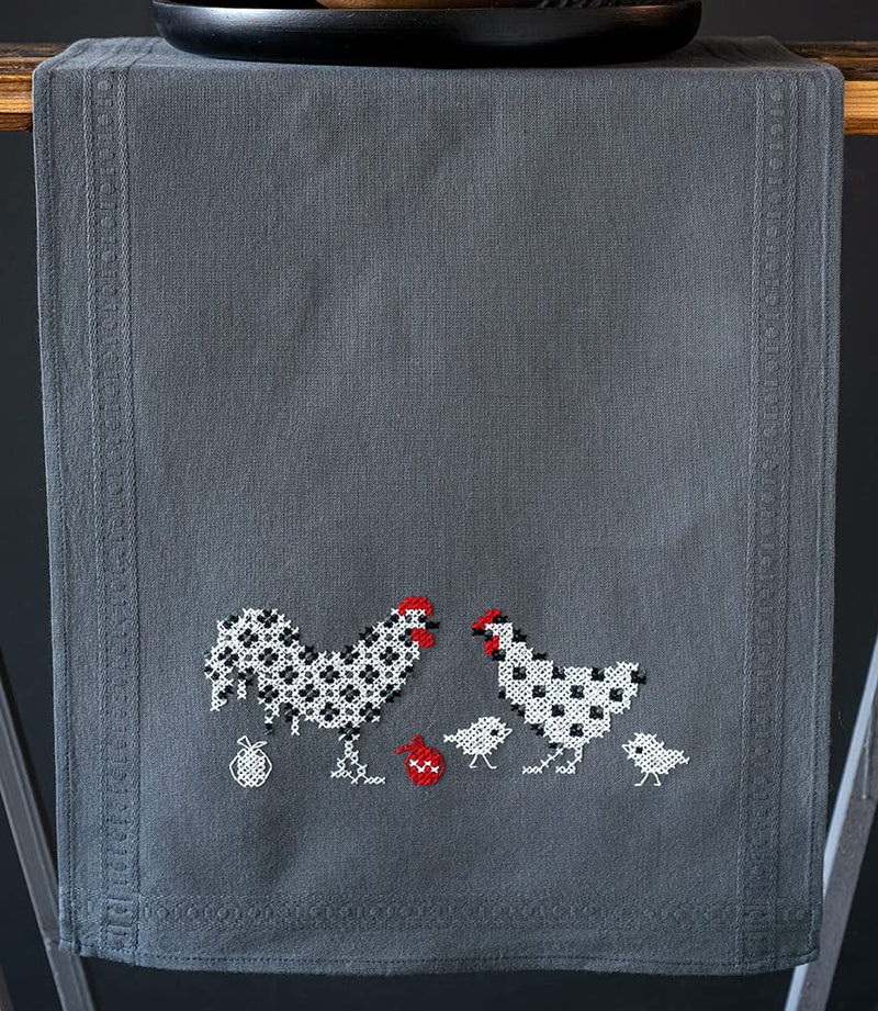 Vervaco Stamped Cross Stitch, Rooster and Chicken