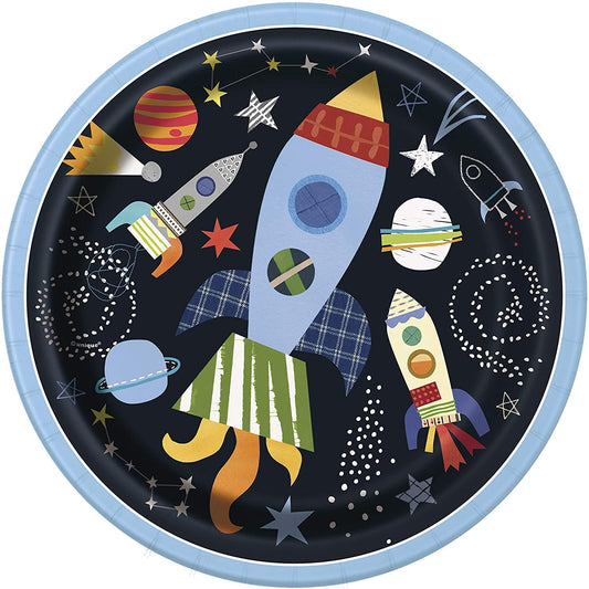 Unique Industries Outer Space Round Dinner Party Plates, 8 Ct.