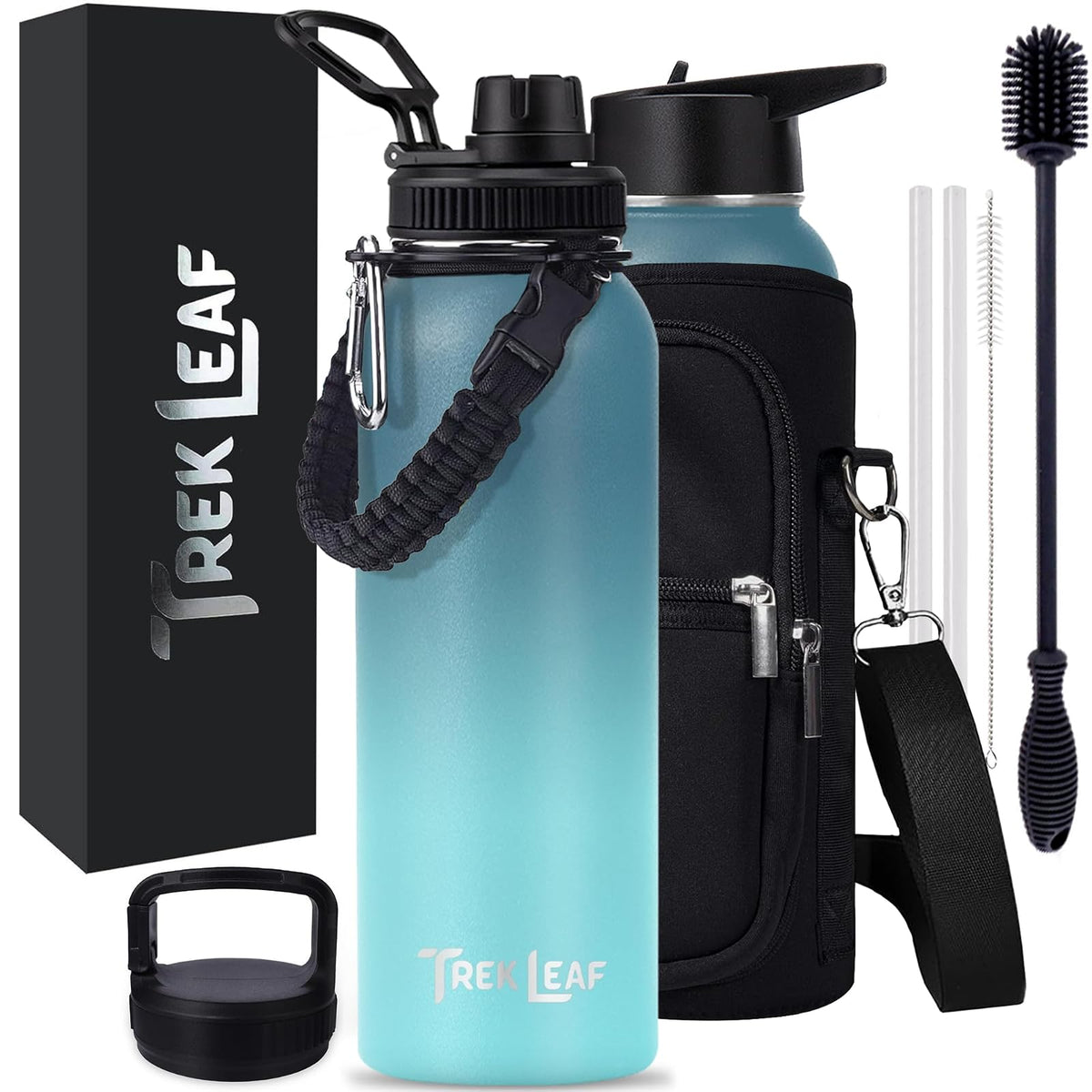 Trek Leaf Bottle, 40 Ounces, Storm Cloud