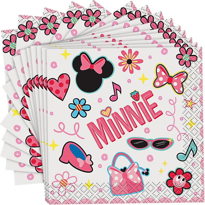 Unique Industries Disney Iconic Minnie Mouse Beverage Napkins 10", 16 Ct.