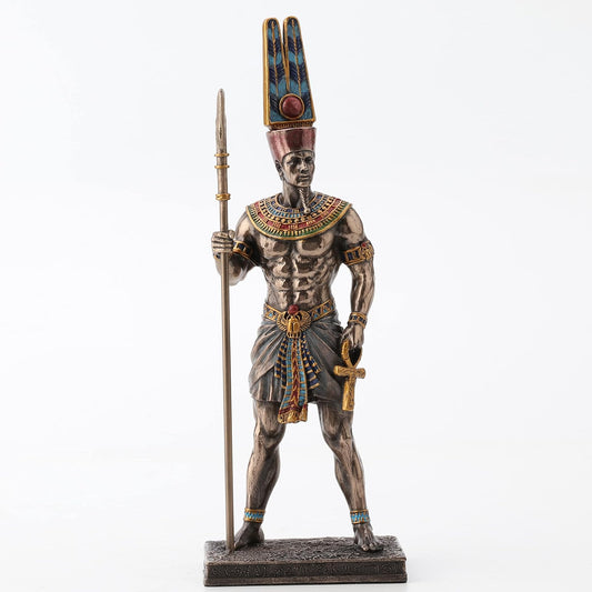 Unicorn Studio Veronese Design 10 5/8 Inch Tall Amun Ancient Egyptian King of Gods Resin Statue Bronze Finish