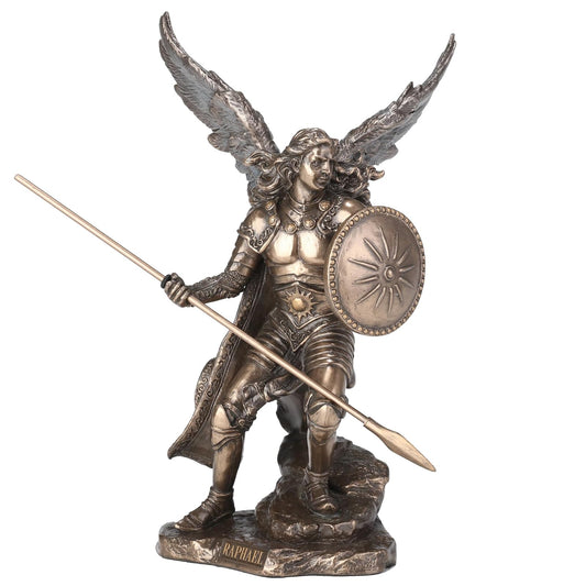 UNICORN STUDIO 9.37 Inch Cold Cast Bronze Color Archangel Raphael Figurine Statue