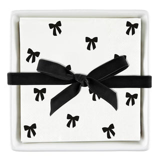 Santa Barbara Design Studio Disposable Napkin, 5.75" Square, Black Flower