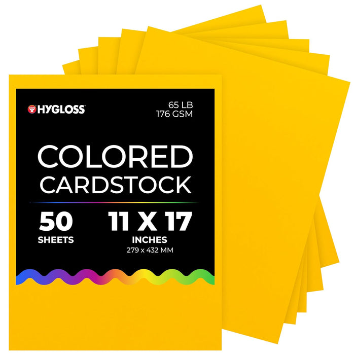 Hygloss Card Stock, 11 x 17 Inch, Yellow