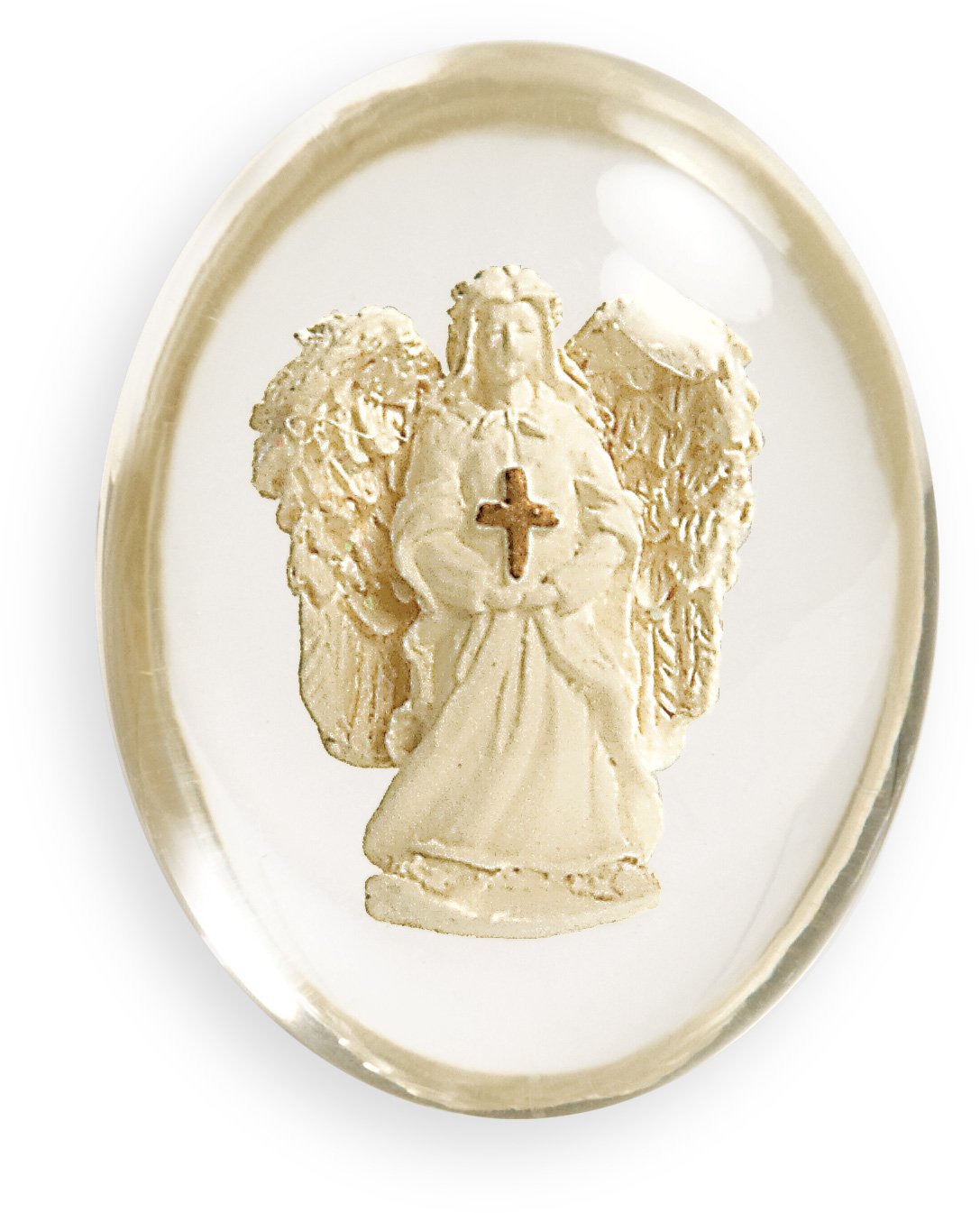 Quanta AngelStar 8746 Angel with Cross Worry Stone, 1-1/2-Inch