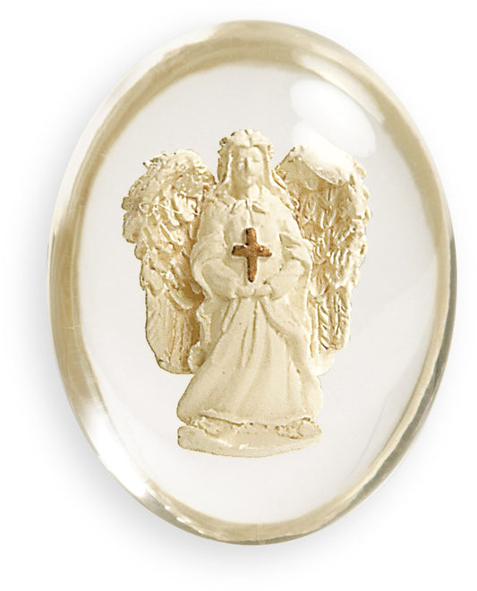 Quanta AngelStar 8746 Angel with Cross Worry Stone, 1-1/2-Inch
