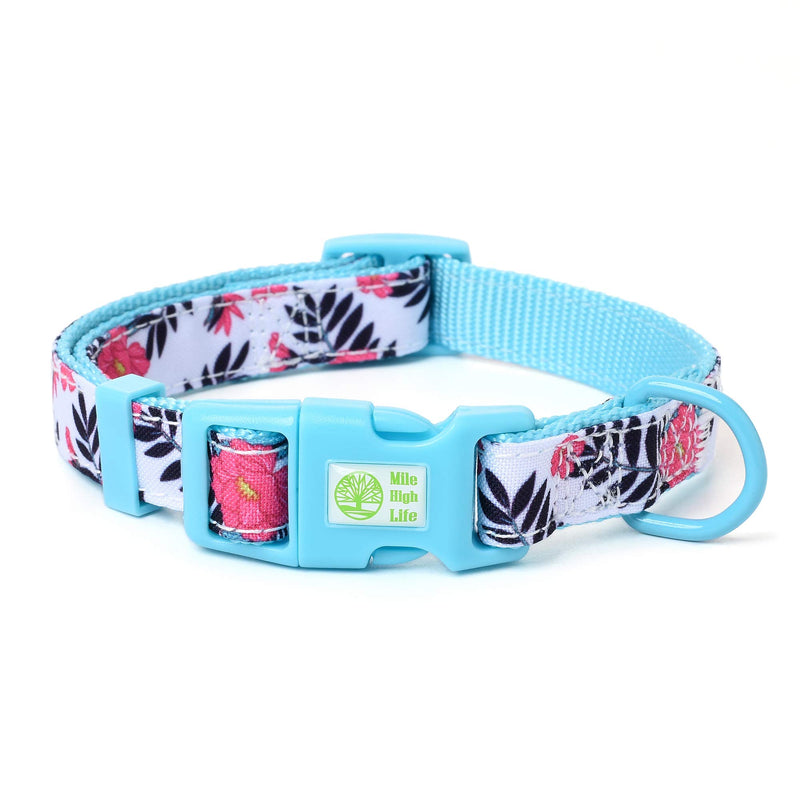 Mile High Life | Natural Wild Flower Collection | Soft Poly Cotton Fabric | Girl Dog Collars (Peony, Collar -M)