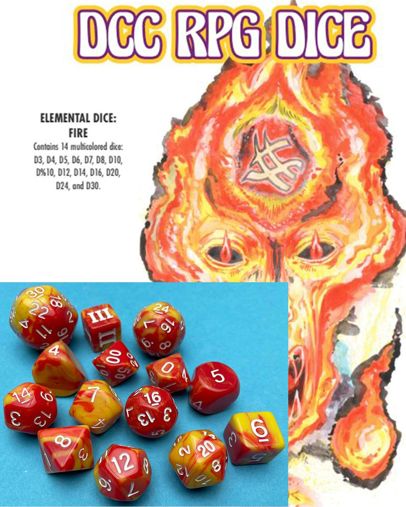Goodman Games DCC RPG Dice Set Elemental Dice: Fire
