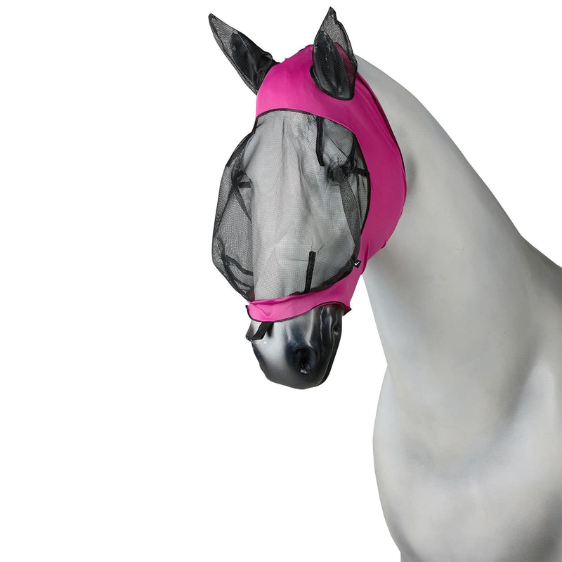 HORZE Soft Stretch Breathable Lycra Mesh Insect Fly Mask with Ear Protection - Pink - Pony