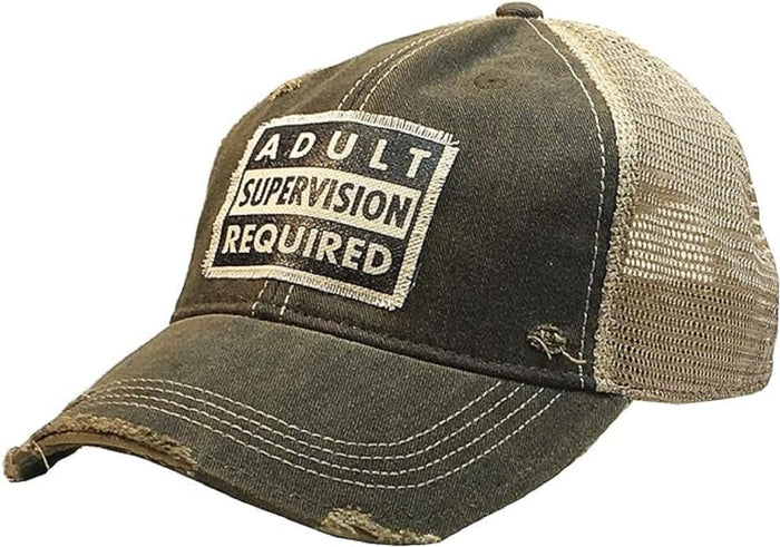 VINTAGE LIFE Hat, Adult Supervision Required (Black), Baseball