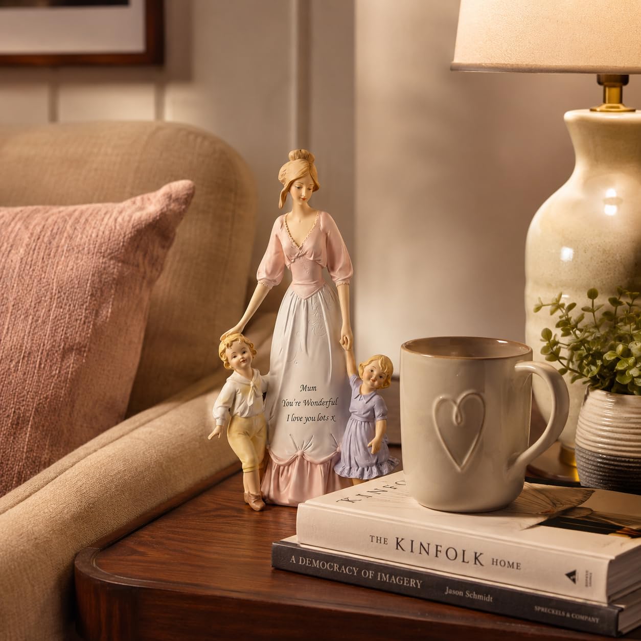 Comfy Hour 12.4 Inch Mother and Children Figurine, Mom Gift Statue