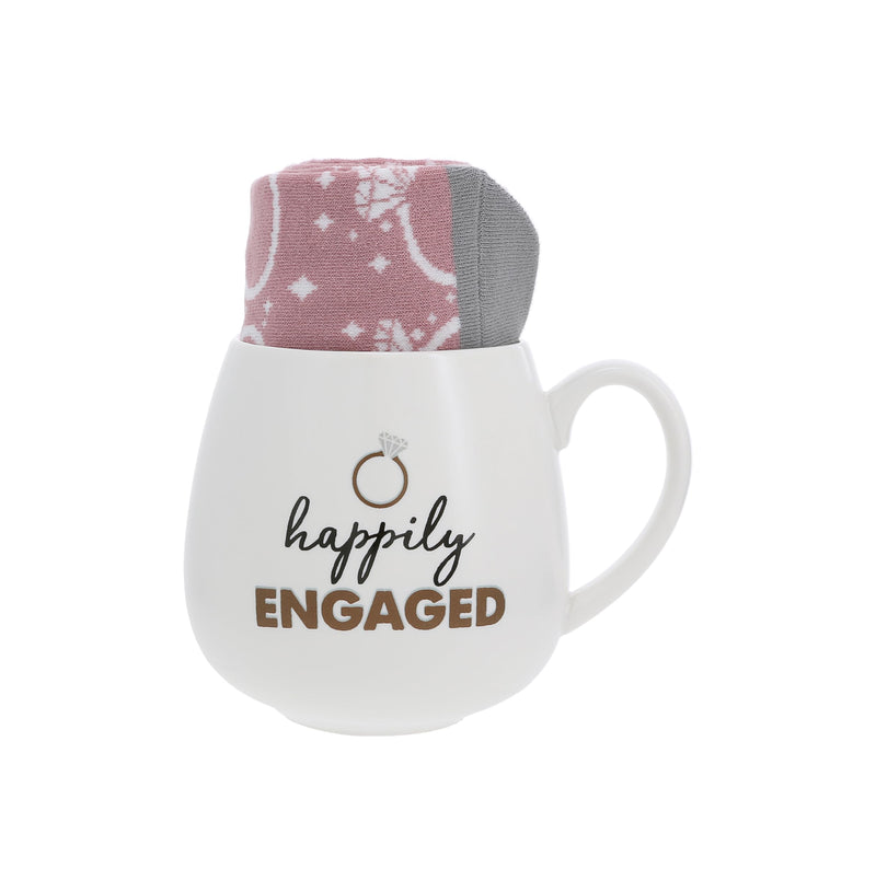 Pavilion - Happily Engaged - 15.5 Oz Coffee Mug Tea Cup With Crew Socks Wife Valentine&