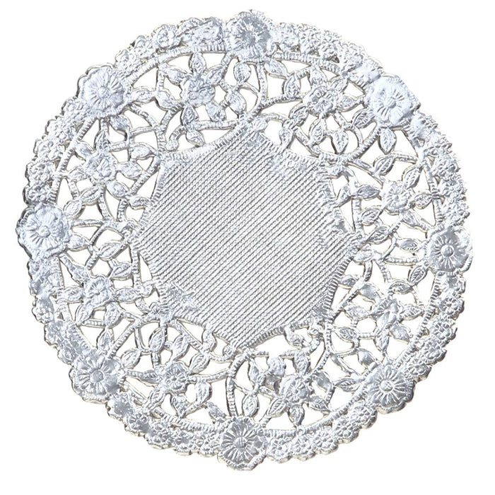Hygloss Products 12 Inch Silver Foil Doilies - Round Doilies Made in the USA, 12 Pack