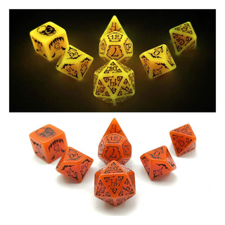 BESCON DICE Game Dice, 16mm, Glowing 7pcs Set