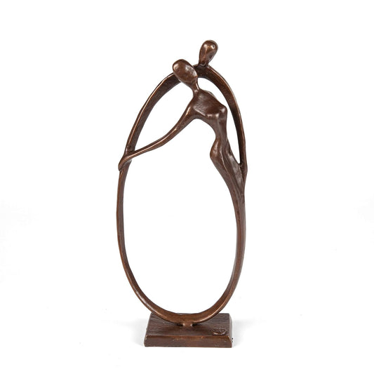 Danya B. Circle of Love Bronze Sculpture - Contemporary Home Decor - Modern and Elegant Couple Embrace of Eternal Love for Wedding, Anniversary, Birthday or Gift of Love