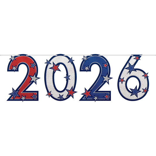 Beistle Banner, 15" x 5', Red/White/Blue