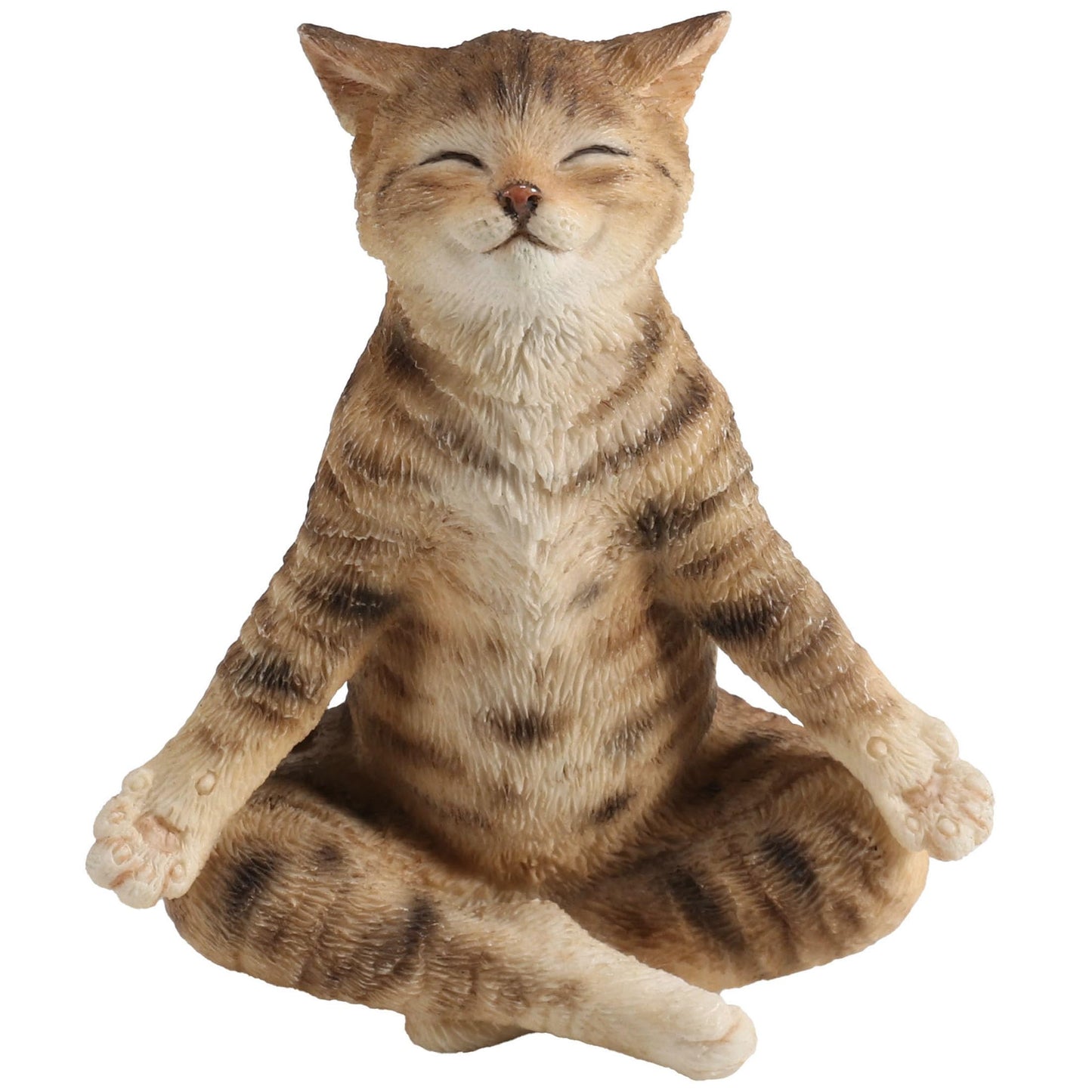Veronese Design 3 3/8 Inch Brown Tabby Yoga Cat Lotus Pose Resin Animal Minature Figurine