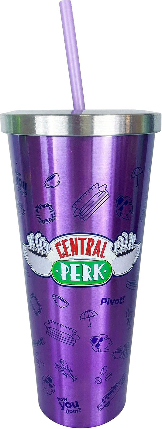 Spoontiques 18262 Central Perk Stainless Cup With Straw,24 Oz