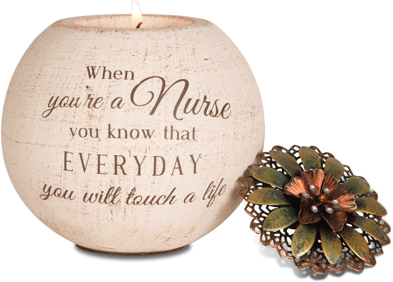 Pavilion Gift Company 19003 Light Your Way Terra Cotta Candle Holder, Nurse, 4-Inch