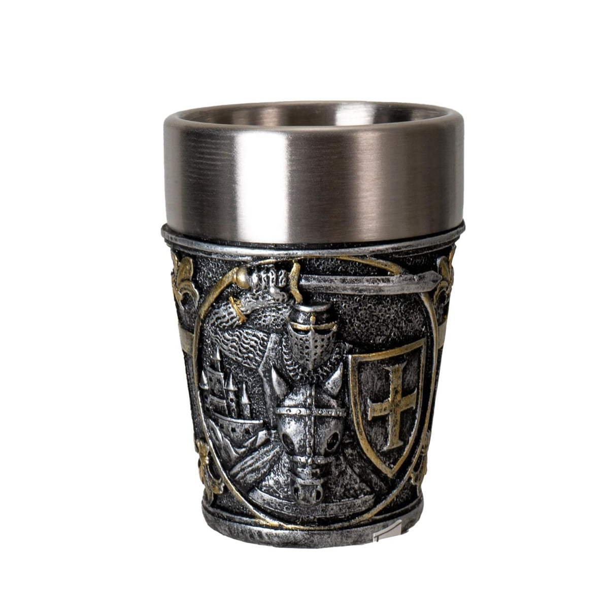 Pacific Giftware Drinking Cup, 3 Ounces, Silver/Black